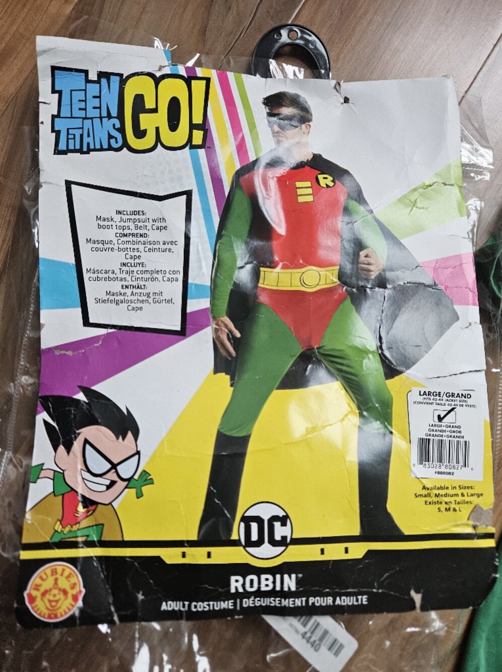 DC Robin Adult Costume - Red, Green, Black